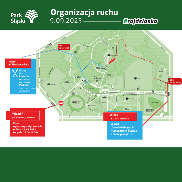 Organizacja ruchu w Parku Śląskim 9 września
