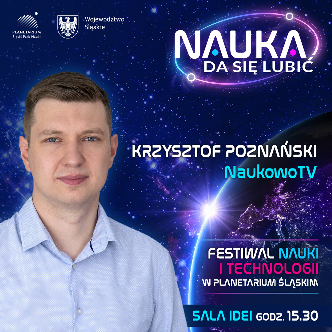 Krzysztof Poznański — NaukowoTV — grafika festiwalowa